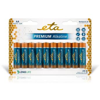 Batéria alkalická ETA PREMIUM ALKALINE AA, LR06, blister 10ks (tužkové)