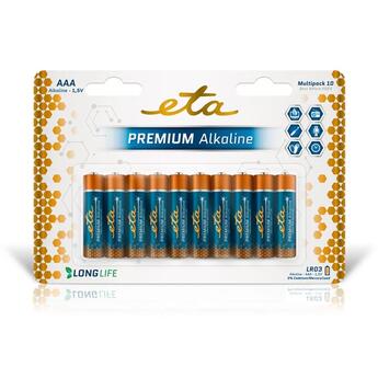 Batéria alkalická ETA PREMIUM ALKALINE AAA, LR03, blister 10ks (mikrotužkové)