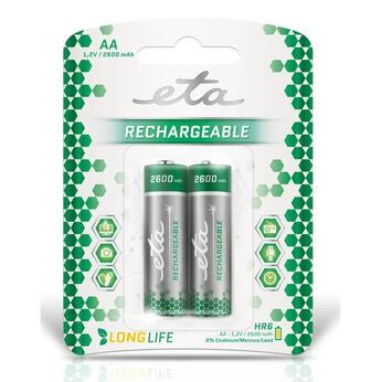 Batéria nabíjacia ETA AA, HR06, 2600mAh, Ni-MH, blister 2ks (tužkové)