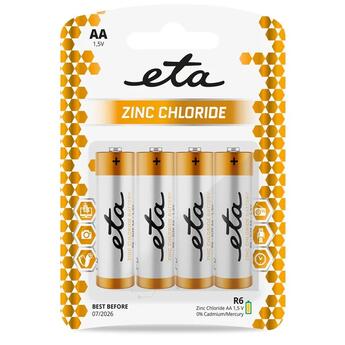 Batéria zinkochloridová ETA AA, R6, blister 4ks (tužková bat.)