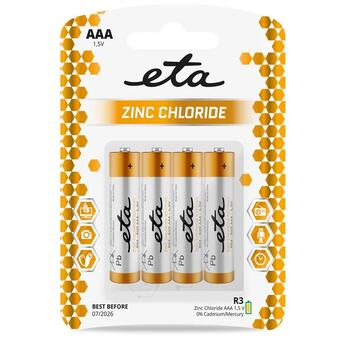 Batéria zinkochloridová ETA AAA, R03, blister 4ks (mikrotužková)