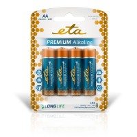 Batéria alkalická ETA PREMIUM ALKALINE AA, LR06, blister 4ks (tužková)