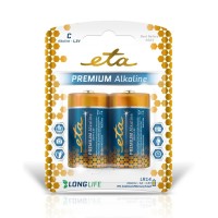 Batéria alkalická ETA PREMIUM ALKALINE C, LR14, blister 2ks (malý monočlánok)