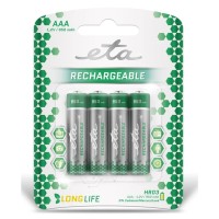 Batéria nabíjacia ETA AAA, HR03, 950mAh, Ni-MH, blister 4 ks mikroceruzka