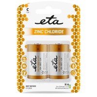 Batéria zinkochloridová ETA C, R14, blister 2ks (malý monočlánok)