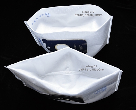 Porovnání sáčků s-bag - objem